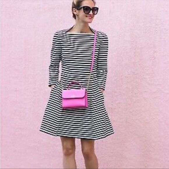 KATE SPADE | BROOME STREET Essentials Black & White Striped Dress Women’s Size S - Picture 1 of 12